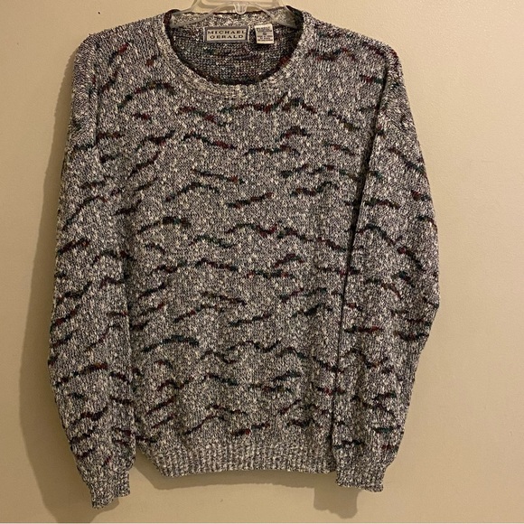 Vintage Michael Gerald Sweater Size XL Knit Pullover Geometric 90s Crewneck - Picture 1 of 10